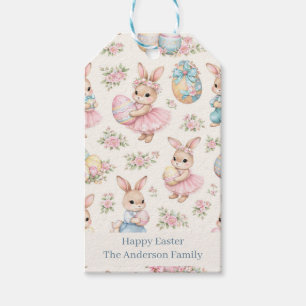 Cute Easter Bunny Floral Pattern - Pastel Spring Gift Tags