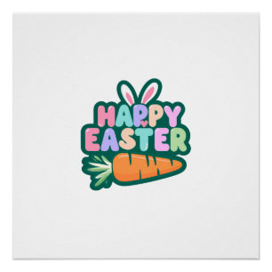 Cute Easter Bunny for a positive mood Poster