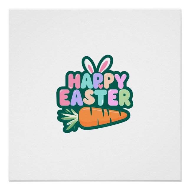 Cute Easter Bunny for a positive mood Poster (Front)