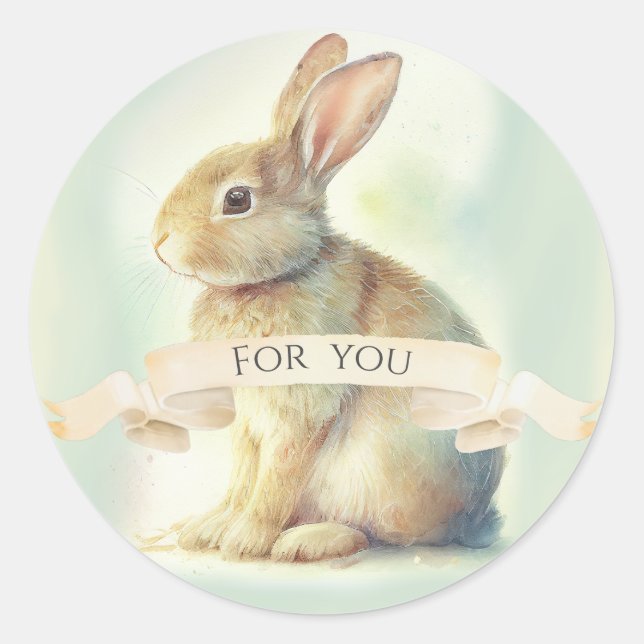 Cute Easter Bunny For You Classic Round Sticker (Front)