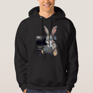 Cute Easter Bunny Gamer For Boys and Girls Kids Ga Hoodie