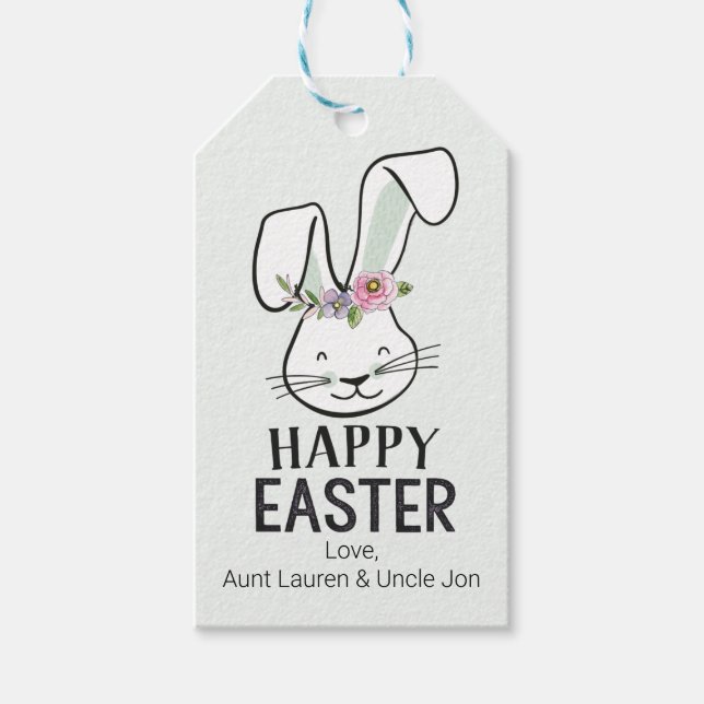 Cute Easter Bunny  Gift Tags (Front)