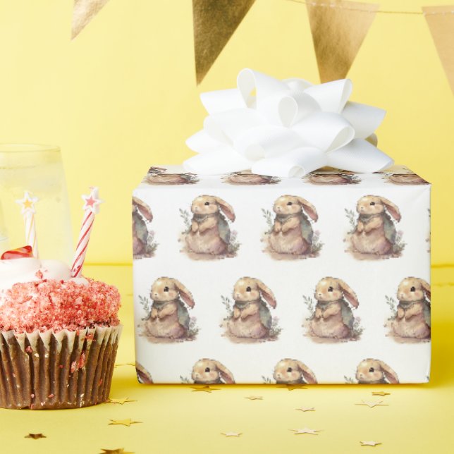 Cute Easter Bunny Gift Wrap Paper (Birthday Party)