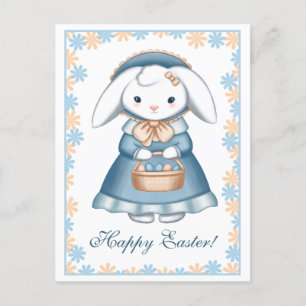 Cute Easter bunny girl Postcard