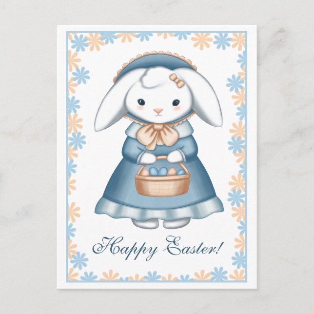 Cute Easter bunny girl Postcard (Front)