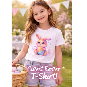 Cute Easter Bunny girl t_shirt– Adorable Pastel R T-Shirt