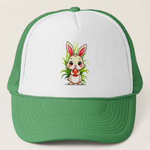 Cute Easter Bunny Holding Egg - cap