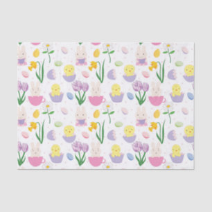 Cute Easter bunny Holiday tiled party tissue Paper