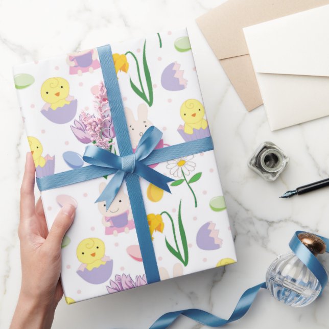 Cute Easter Bunny Holiday tiled party wrap Wrapping Paper (Gifting)