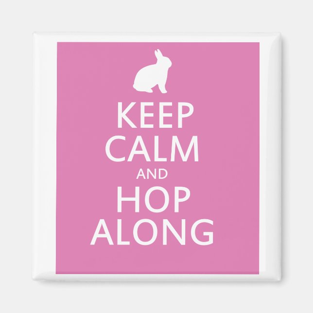 Cute Easter Bunny Hop Along Magnet (Front)