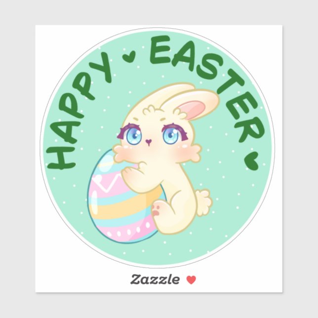 Cute Easter Bunny Hugging Egg (Sheet)