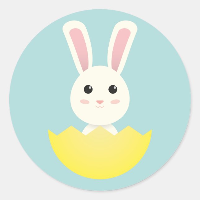Cute Easter Bunny I Classic Round Sticker (Front)