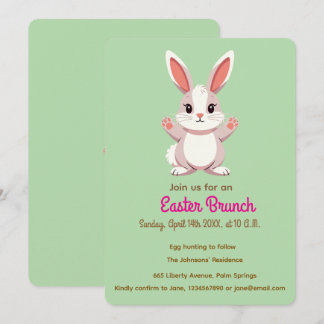 Cute Easter Bunny Image Invitation