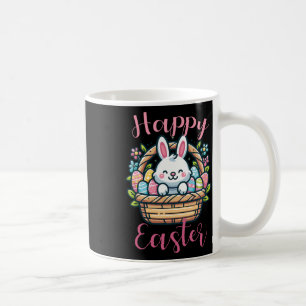 Cute Easter Bunny In Bysket With Eggs Coffee Mug