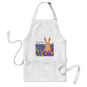 Cute Easter bunny in the flowers Standard Apron
