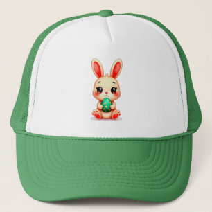 Cute Easter Bunny – Kawaii Rabbit with Egg boné Trucker Hat