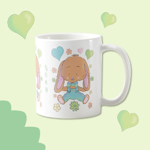 Cute Easter Bunny Kid Cocoa Mug with Name