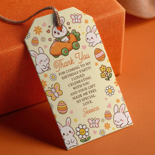 Cute Easter Bunny Kids' Birthday Party Thank You Gift Tags