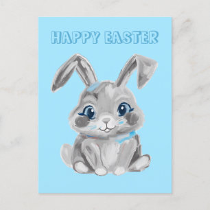 Cute Easter Bunny Kindergarten Teacher Blue Boys Postcard
