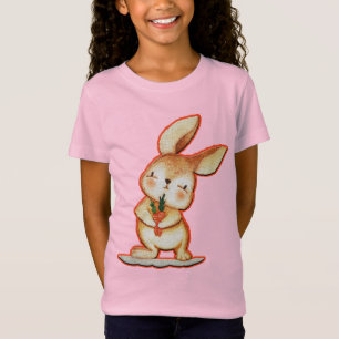 Cute Easter Bunny Light Pink Girls T Shirt