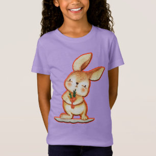Cute Easter Bunny Lilac Girls T Shirt