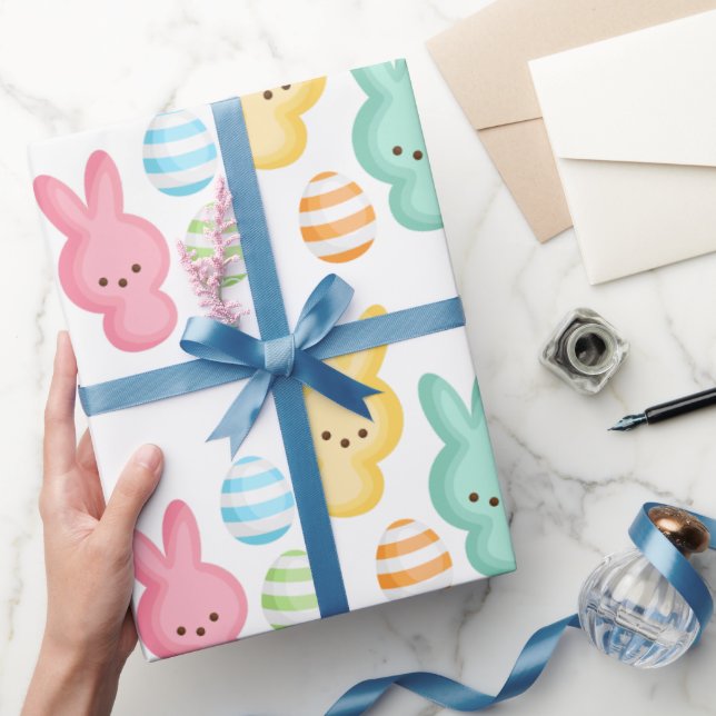 Cute Easter Bunny Marshmallows Wrapping Paper (Gifting)
