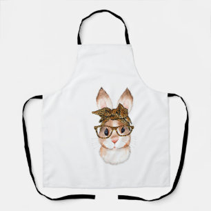 Cute Easter Bunny Mom Easter Leopard Year of The R Apron
