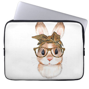 Cute Easter Bunny Mom Easter Leopard Year of The R Laptop Sleeve