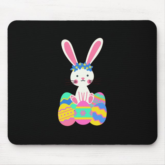 Cute Easter Bunny Mouse Mat (Front)