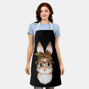 Cute Easter Bunny Mum Easter Leopard Year of the R Apron