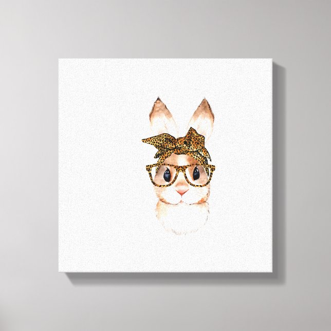Cute Easter Bunny Mum Easter Leopard Year of The R Canvas Print (Front)