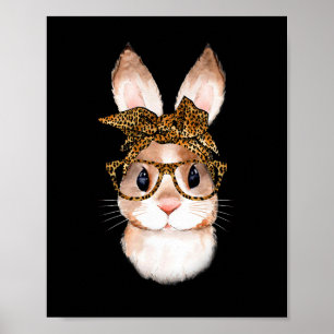 Cute Easter Bunny Mum Easter Leopard Year Of The R Poster