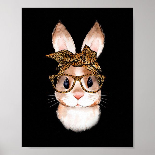 Cute Easter Bunny Mum Easter Leopard Year Of The R Poster (Front)