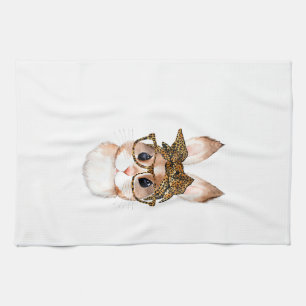 Cute Easter Bunny Mum Easter Leopard Year of The R Tea Towel