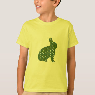 Cute Easter bunny olive green with white spots T-Shirt