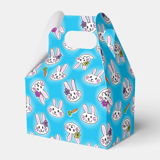 Cute Easter Bunny Pattern Favour Box (Front Side)