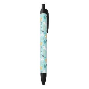 Cute Easter Bunny Pattern Kawaii Rabbits Eggs  Black Ink Pen
