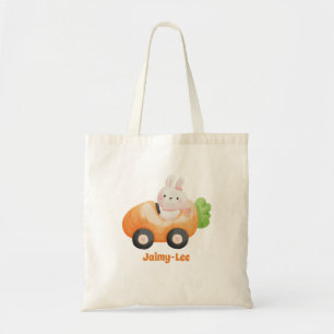 Cute Easter Bunny - Personalised Easter Egg Hunt Tote Bag