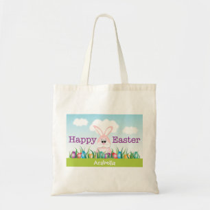 Cute Easter Bunny, Personalised Happy Easter Tote Bag
