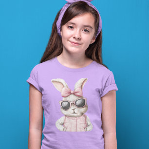 Cute Easter Bunny Pink Sunglasses T-Shirt