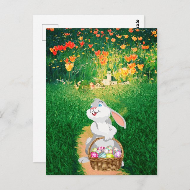 Cute Easter Bunny Postcard (Front/Back)