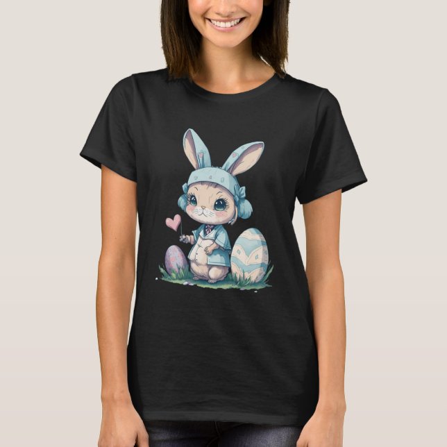 Cute Easter Bunny Pun Easter Eggs T-Shirt (Front)