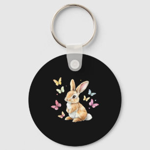 Cute easter bunny rabbit butterfly Cute easter bun Key Ring
