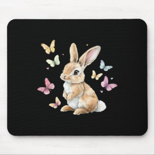 Cute Easter Bunny Rabbit Butterfly Pullover Hoodie Mouse Mat