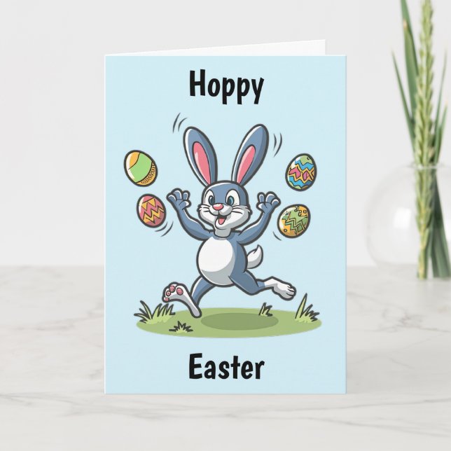 Cute Easter Bunny Rabbit Card (Front)