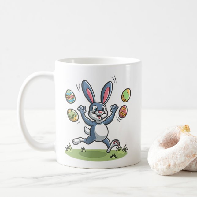 Cute Easter Bunny Rabbit Coffee Mug (With Donut)