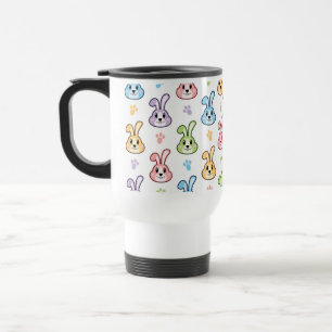 Cute Easter Bunny Rabbit Pattern   Holidays Travel Mug