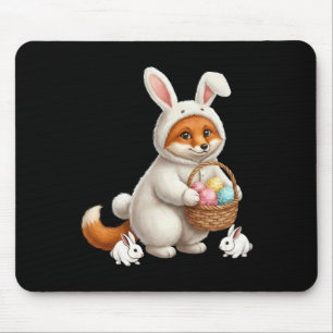 Cute Easter Bunny Rabbit With Eggs Whimsical Fox D Mouse Mat
