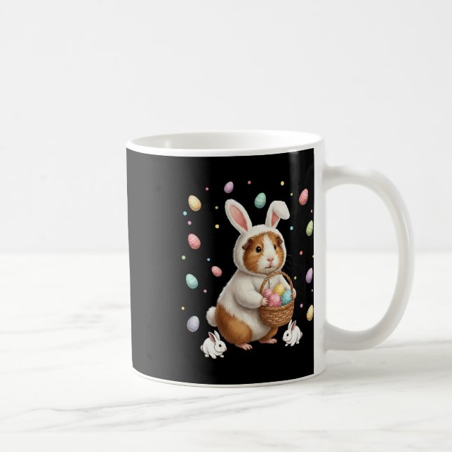 Cute Easter Bunny Rabbit With Eggs Whimsical Guine Coffee Mug (Right)