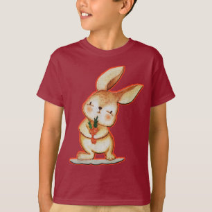 Cute Easter Bunny Red Boys T Shirt - Unisex Kids